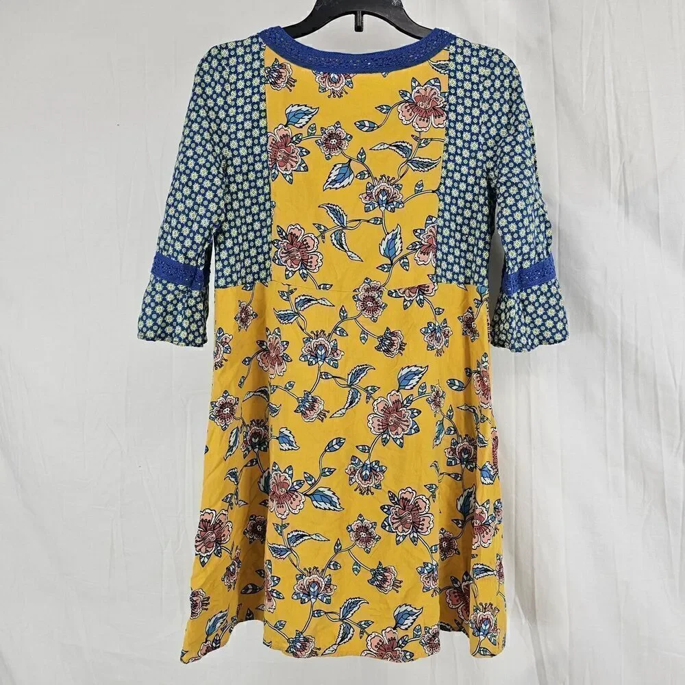 Matilda Jane Size 10 Flower Power Dress Choose your own path Gold Floral 26407D